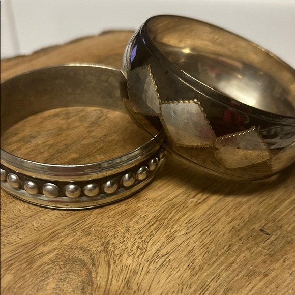 Mixed metals Bangle Bracelet set - Picture 1 of 3